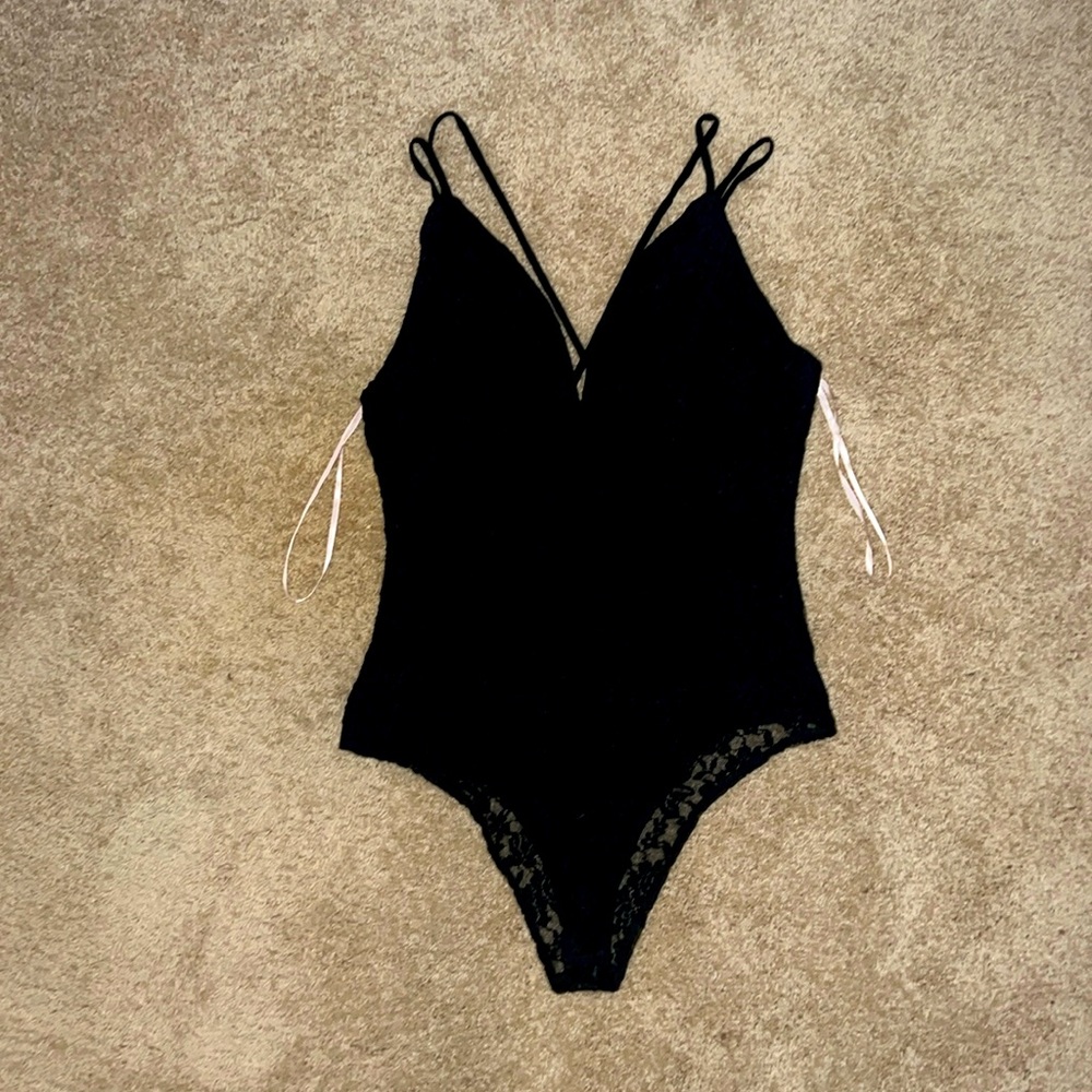 RUE21 black lace back body suit. Size XL